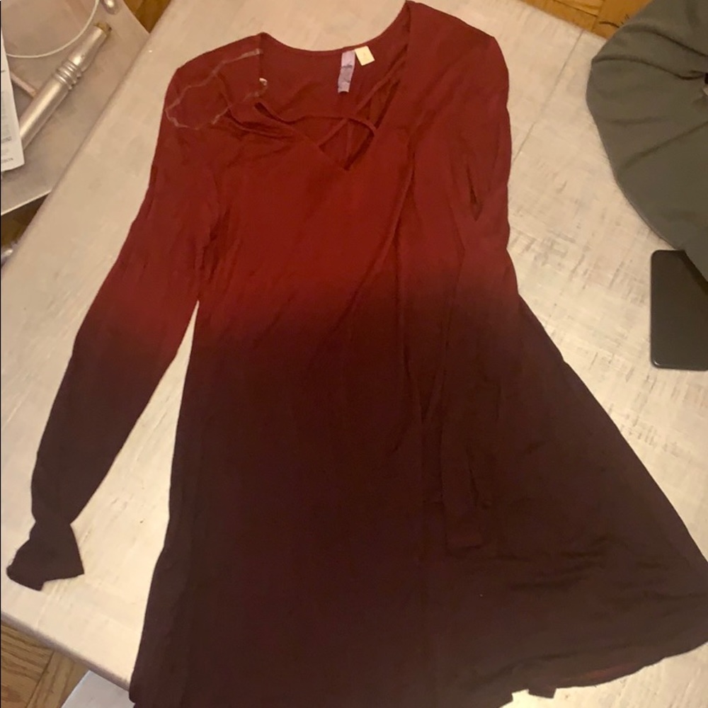 Ombré red to maroon dress